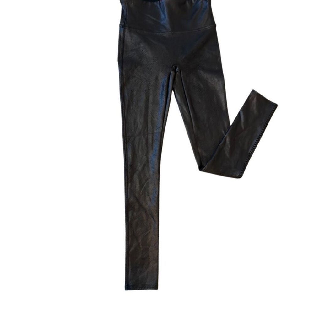 Spanx Faux Leather Shapewear Black Leggings S